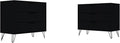 Manhattan Comfort Rockefeller 3 Drawer Dresser for Bedroom Storage, Closet, Living Room, Entryway, TV Stand for Screens up to 32 Inches, Anti-Tip Kit Included, Set of 2, Black
