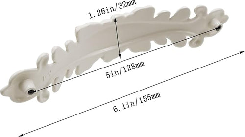 2Pcs Euro Rose Decorative Cabinet Pull Handles, Ivory White, Zinc Alloy, 5" Hole Center