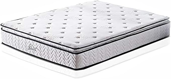 King Mattress - 11.4 Inch Pillow Top Pocket Spring Hybrid Mattress with Memory Foam Innerspring