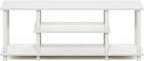 Furinno Turn-N-Tube TV Stand, 3-Tier Entertainment Center with Open Shelves, TV Console for TV up to 50 Inch, for Living Room, Bedroom, White