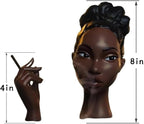 Sophisticated and Elegant Headscents-Head Incense Burner - Black Woman Smoking Head Incense Burner Design Calming Room Waterfall Decor and Unique Home Gift,Desk Decor (B)
