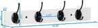 Coat Hooks Wall Mounted, Wooden Hat Rack with 4 Hooks for Entryway, Bathroom,Bedroom(White)