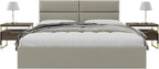 Vänt Upholstered Wall Panels - King/Cal King Size Wall Mounted Headboards - Vintage Leather Dusty Taupe - Twin/King - Set of 4 Panels (Each Individual Panel 39"x11.5")