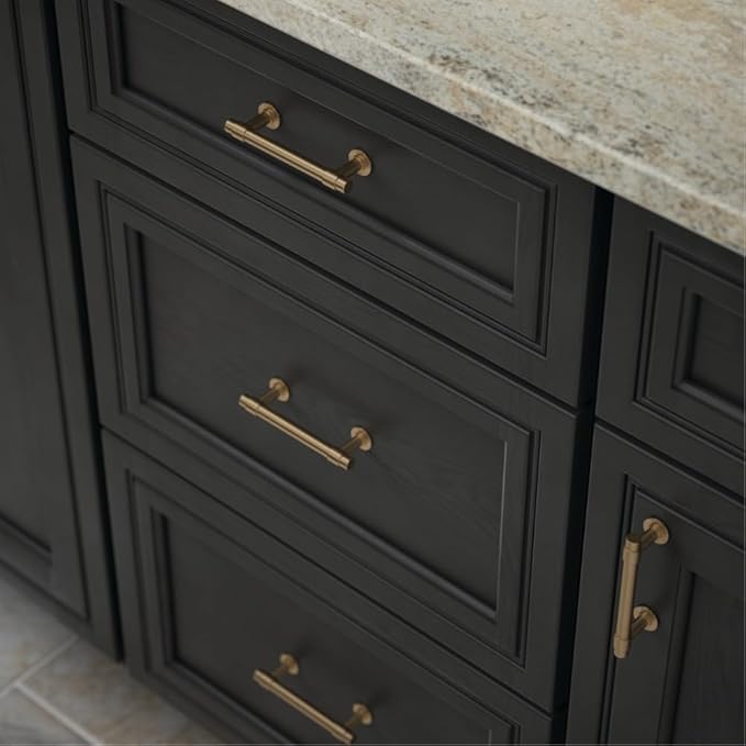 Franklin Brass - Francisco Champagne Bronze Gold Cabinet Handles 3 Inch (3") Hole Center Pulls | Easy Install, Durable Hardware for Kitchen Cabinet Door, Drawers, Dresser Pull, Furniture (10 Pack)