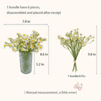 Small White Daisy Flowers Artificial,6 Bouquet/36Pcs 10 Inch Fake Daisies,Cute Spring Wildflowers for Centerpiece Table Decor