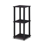 Furinno SIMPLISTIC Side Table Set of 2, 2-Tier End Table, Nightstand, Night Stand, Bedside Table, Easy Assembly, for Living Room, Bedroom, Dark Walnut