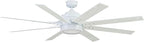 Honeywell Ceiling Fans Xerxes Modern 62 Inch Ceiling Fan with Light, Remote Control Fan, LED Indoor Fan with 8 Blades, White and Gray Wash Blade Finish Options, White (51628-01)