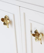 Petal Knobs Brushed Gold Cabinet Knob, Dresser Drawers Cute Handle Hardware Door Pulls, 4 Pack Flower Knobs – for Furniture, Vanity