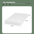 PayLessHere Base Foam Mattress 8 inch Mattress, CertiPUR-US Certified,Breathable Bed Mattress for Cooler Sleep Supportive & Pressure Relief,Removable Soft Cover,White Twin