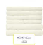 Twin XL Size Bed Sheets - 4 Piece 1500 Supreme Collection Fine Brushed Microfiber Deep Pocket Twin X-Large Sheet Set Bedding - 1 EXTRA PILLOW CASES, GREAT VALUE, Twin XL, ivory