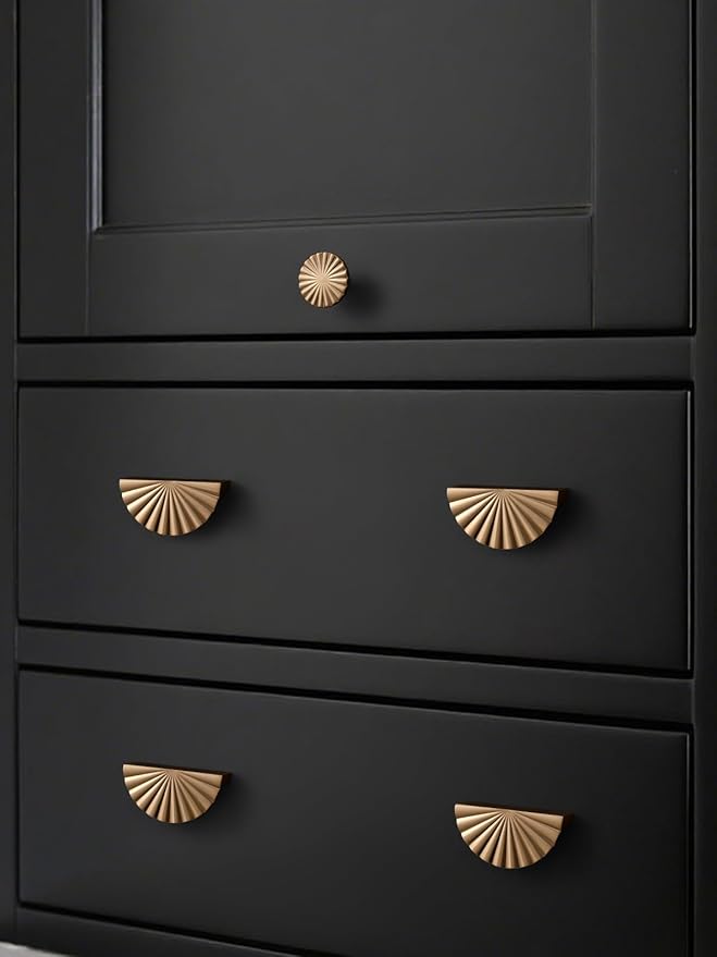 5 Pack Champagne Bronze Cabinet Pulls 2.5" Hole Center Cup Flat Drawer Pulls Kitchen Cupboard Bathroom Dresser Cabinet Hardware Handles Zinc Alloy