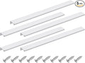 uxcell Cabinet Finger Edge Pull, 5pcs 400mm / 15.75" Aluminum Alloy Back Mount Hidden Cabinet Pulls Concealed Handle for Home Kitchen Drawer Cabinet, Silver