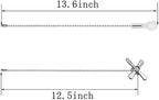 Ceiling Fan Pull Chain, 2pcs 3mm Diameter Beaded Ball Fan Pull Chain , 13.6 Inches Fan Pulls Set with Connector（Nickel ）
