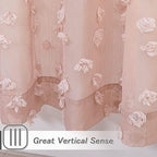 MYSKY HOME Pom Pom Pink Sheer Curtains for Bedroom Girls Room Dusty Rose Curtains 72 Inches Long for Nursery Kids Light Filtering Boho Window Drapes, Rod Pocket, 52" Wide, 2 Panels