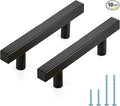 JOY DECOR 10 Pack 3 Inch Matte Black Square Cabinet Handles Stainless Steel Cabinet Hardware Pulls for Kitchen and Drawers with 5 Inch Overall Length