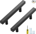Ravinte 10 Pack Matte Black Cabinet Pulls Slim Kitchen Cabinet Handles 5 inch Hole Center Drawer Pulls Kitchen Drawer Handles Square Hardware