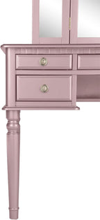 BOBKONA PDEX- Croix Collection Vanity Set With Stool, Rose Gold