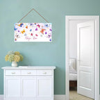 Personalized Butterfly Floral Name Signs for Girls Room Bedroom Door Hanging Wooden Signs Custom Baby Name with Colorful Butterfly Door Hanger Baby Nursery Room Customized Kid Room Décor