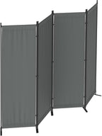 Morngardo Room Divider, Folding Privacy Screens, 4 Panel Room Partitions, 88" Foldable Wall Dividers, Portable Separating for Home Office Bedroom Dorm Decor (Grey)