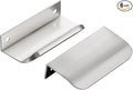 Ravinte Hardware 6 Pack Silver Cabinet Handles, 3.15 Inch (80mm) Finger Edge Pulls, 2-1/2 Inch Hole Center, Finger Pulls for Cabinets