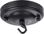 Upgraded Version 4.1Inch Light Canopy Kit Black, Chandelier Hook with Mounting Hardware, Iron Ceiling Canopy Kit for Pendant Light, Ceiling Hooks Cover Plate, Easy to Install, Varied Sizes