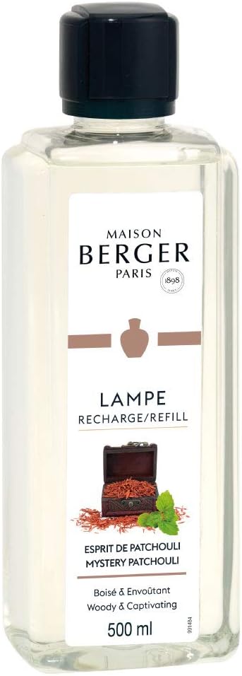Mystery Patchouli | Lampe Berger Fragrance Refill by Maison Berger | for Home Fragrance Oil Diffuser | Purifying and perfuming Your Home | 16.9 Fluid Ounces - 500 milliliters | Made in France