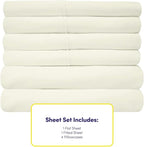 Sweet Home Collection 6 Piece 1500 Supreme Collection Brushed Microfiber Deep Pocket Sheet Set-2 Extra Pillow Cases, Great Value, Rv Short Queen, Ivory