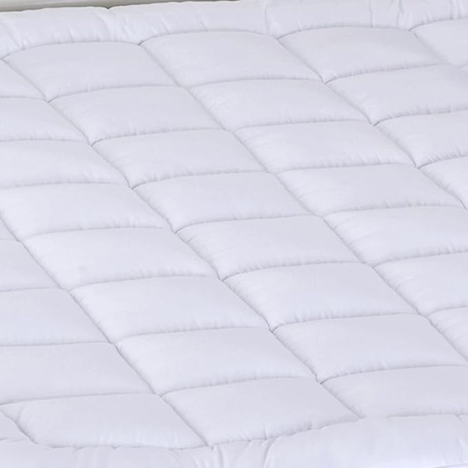 Royal Hotel Bedding Mattress Topper, Top-Split-King, 2 Inches Hypoallergenic Overfilled Down Alternative Anchor Bands Mattress Topper