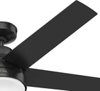 Hunter 51314 Aerodyne Ceiling Fan 52 inches Matte Black
