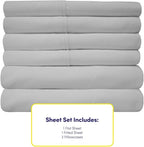 Twin Size Bed Sheets - 4 Piece 1500 Supreme Collection Fine Brushed Microfiber Deep Pocket Twin Sheet Set Bedding - 1 EXTRA PILLOW CASES, GREAT VALUE, Twin, Silver