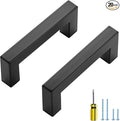 Ravinte 20 Pack Black Cabinet Pulls 3 Inch Square Kitchen Cabinet Handles Matte Black Kitchen Hardware for Drawer Pulls Drawer Handles Come with Screwdriver