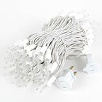 Holiday Pride White Christmas Tree Lights - 100 Count Clear White Lights String on White Wire - 24 Ft - Indoor/Outdoor Use - UL Listed - Static & Flashing Modes - Connectable (Pack of 2)