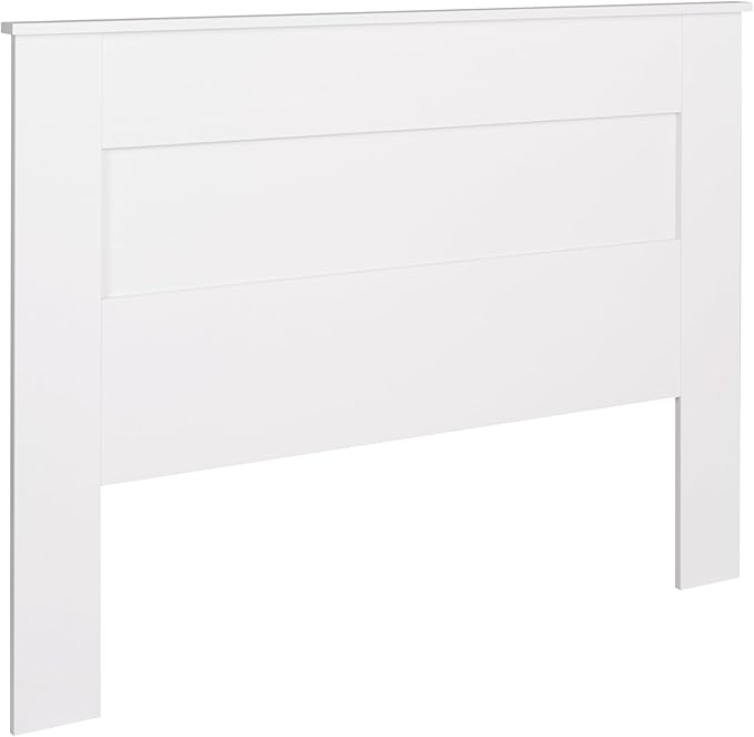 Prepac Stylish Flat Wood Panel Headboard for Queen Size Beds, Simplistic Wooden Queen Headboard 2.25" D x 64.5" W x 48" H, White, WHFQ-1301-1