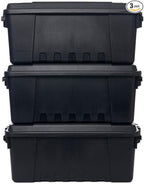 Plano Sportsman's Trunk, Medium 3 Pack, Black, Lockable Storage Box, Medium Storage Bins for Indoor and Outdoor Spaces, Easy to Carry, Secure and Transport, Airline Friendly