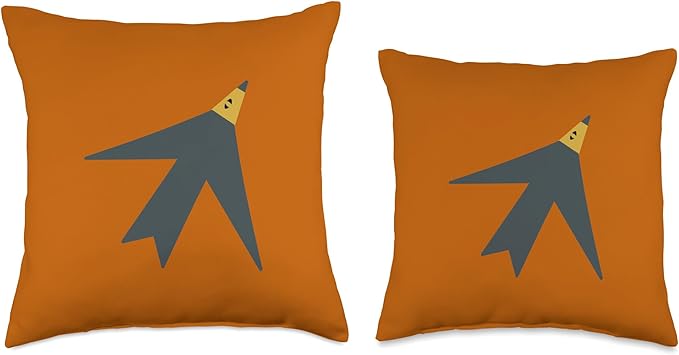 Cute Scandinavian Animals Designs Chic Scandinavian Bird Minimalism Throw Pillow, 16x16, Multicolor