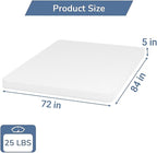 PayLessHere 5 inch Memory Foam Mattress Cooling Gel Green Tea Infused Mattress,Fiberglass Free,CertiPUR-US Certified,Cooler Sleep Supportive & Pressure Relief,White California King
