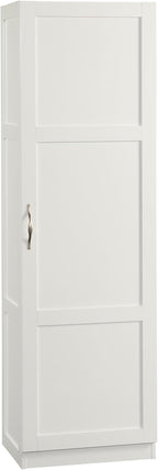 Sauder Miscellaneous Tall Storage Cabinet, Kitchen Pantry, Single Door with Adjustable Shelves, White Finish