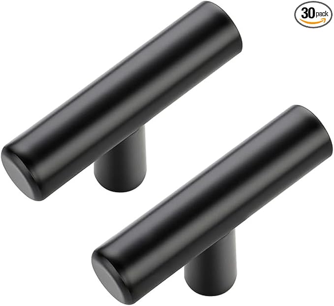 JOY DECOR 30 Pack Cabinet Knobs, Black Cabinet Handles, 2in Kitchen Cabient Knobs, Single Hole Drawer Knobs for Dresser Drawers