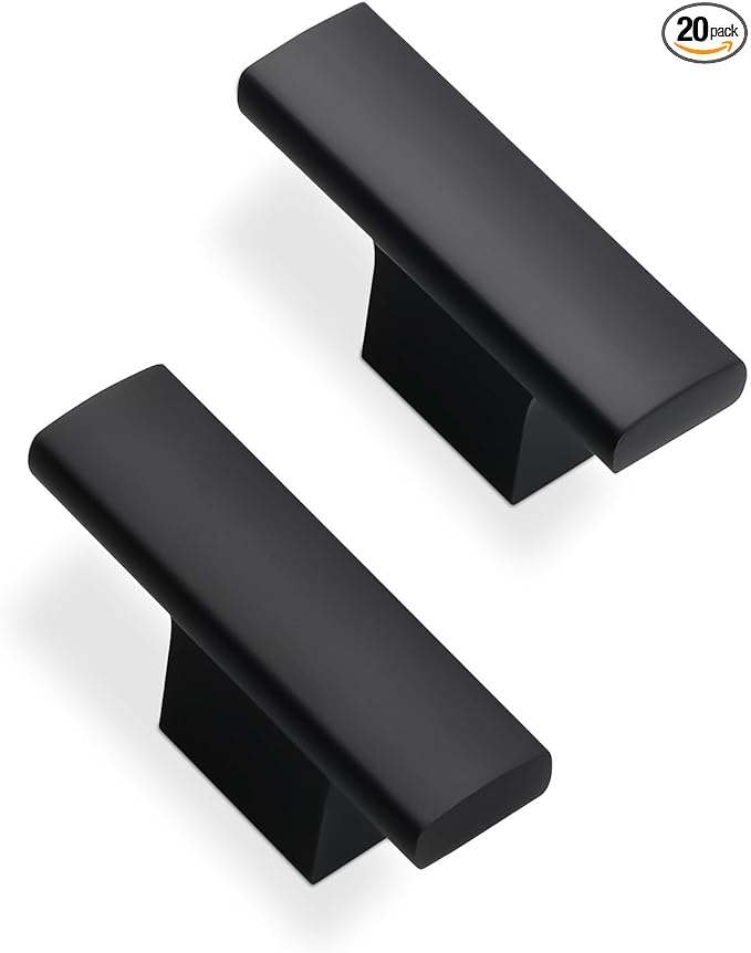 20 Pack Kitchen Cabinet Knobs Matte Black Cabinet Knobs Black Drawer Knobs Solid Kitchen Hardware