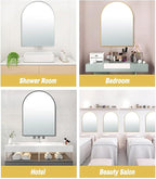 24x36 Arch Mirror Rectangle Full Length Wall Mounted Hanging or Against Wall Metal Frame Dressing Make-up Mirrors for Entryway Bedroom Bathroom Living Room 24 36 inch Black