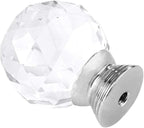 12 Pcs 30mm Round Shape Crystal Glass Cabinet Knobs with Screws Drawer Knob Pull Handle Used for Kitchen, Dresser, Door, Cupboard(Clear)