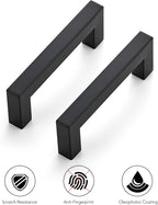 Ravinte 10 Pack 3-1/2 Inch Kitchen Square Cabinet Handles Matte Black Pulls Black Drawer Pulls Kitchen Cabinet Hardware Handles