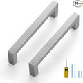 Ravinte 10 Pack Brushed Nickel Kitchen Cabinet Handles 5 Inch Cabinet Pulls Square Kitchen Hardware for Cabinet Drawer Pulls Drawer Handles Come with Screwdriver