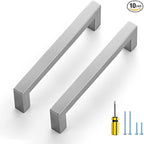 Ravinte 10 Pack Brushed Nickel Kitchen Cabinet Handles 5 Inch Cabinet Pulls Square Kitchen Hardware for Cabinet Drawer Pulls Drawer Handles Come with Screwdriver