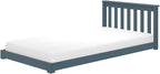 Max & Lily Classic Twin Floor Bed, 79.75 Inches, Solid Wood Low Bed Frame for Kids, Modern Floor Bed for Bedroom, Blue