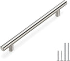 homdiy Brushed Nickel Cabinet Pulls Cabinet Handles, 6-1/4in(160mm) Center to Center Dresser Drawer Handles Silver Drawer Pulls for Kitchen, Bedroom, Bathroom, Wardrobe Hardware