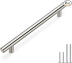 homdiy Brushed Nickel Cabinet Pulls Drawer Handles, 6-1/4in(160mm) Hole Center Dresser Drawer Handles Silver Drawer Pulls for Kitchen, Bedroom, Bathroom, Livingroom