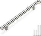 homdiy (30 Pack) Drawer Pulls Brushed Nickel Cabinet Pulls HD201SN Cabinet Hardware Euro Style Drawer Handles 6-1/4in Hole Centers Kitchen Cabinet Handles Cupboard Handles