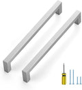 Ravinte 3 Pack Brushed Nickel Kitchen Cabinet Handles 8 Inch Cabinet Pulls Square Kitchen Hardware for Cabinet Drawer Pulls Drawer Handles Come with Screwdriver