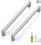 Ravinte 15 Pack Brushed Nickel Kitchen Cabinet Handles 8 Inch Cabinet Pulls Square Kitchen Hardware for Cabinet Drawer Pulls Drawer Handles Come with Screwdriver
